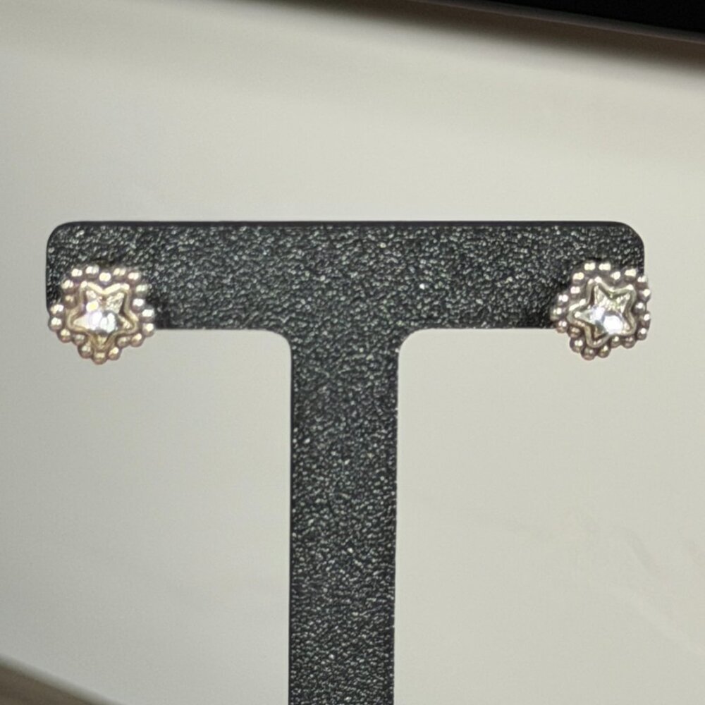 Brighton Star Crystal Stud Earrings — Silver Sparkle Celestial Charm - Picture 2 of 7